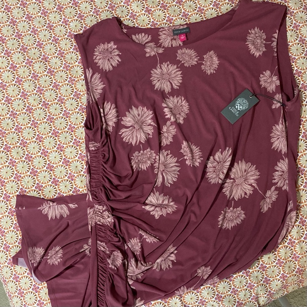 Vince Camuto Dusty Rose Asymmetrical Maxi Dress | Size 3X - Picture 3 of 14